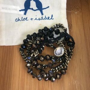 Chloe + Isabel Black and Gold Beaded Bracelet